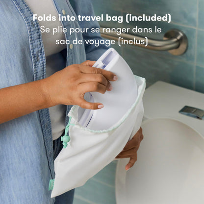 Frida Baby Fold-and-Go Potty Seat for Toilet, Foldable Travel Potty Seat for Toddler, Fits Round & Oval Toilets, Non-Slip Base, Handles, Includes Free Travel Bag - Available at All In One Marketplace Canada