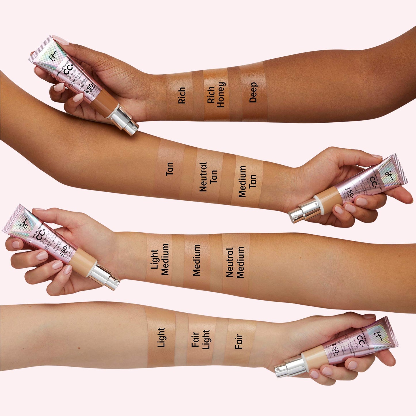 IT Cosmetics Your Skin But Better CC+ Cream Illumination, Light (W) - Color Correcting Cream, Full-Coverage Foundation, Anti-Aging Serum & SPF 50+ Sunscreen - Radiant Finish - 1.08 fl oz IT Cosmetics