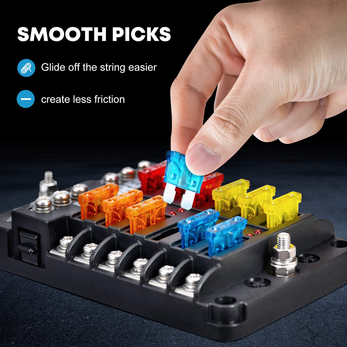 Kohree 12V Fuse Block 12 Way, Blade Marine Fuse Block with LED Indicator