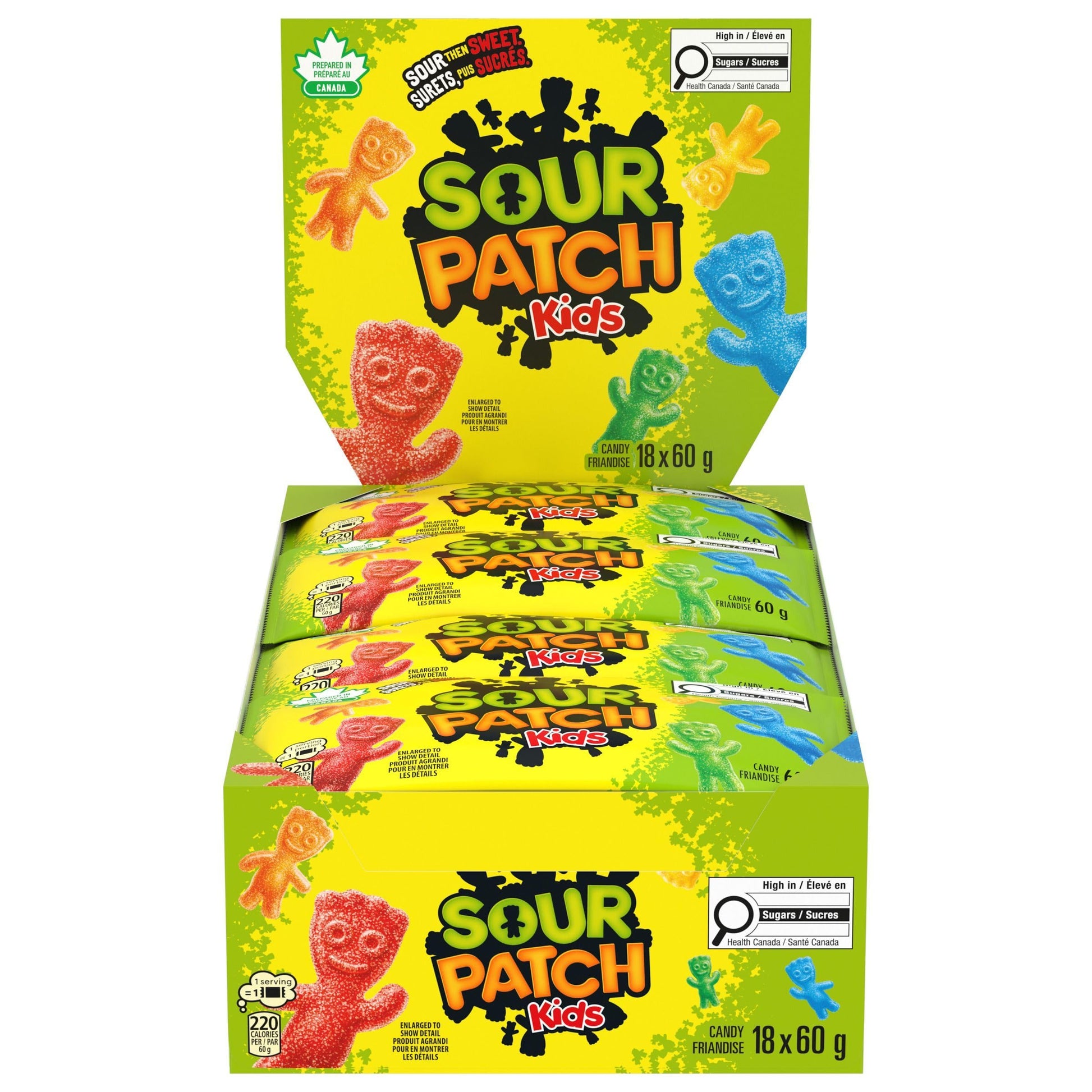 Sour Patch Kids Original Gummy Candy - 60g Bags, Pack of 18