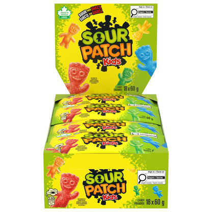 Sour Patch Kids Original Gummy Candy - 60g Bags, Pack of 18