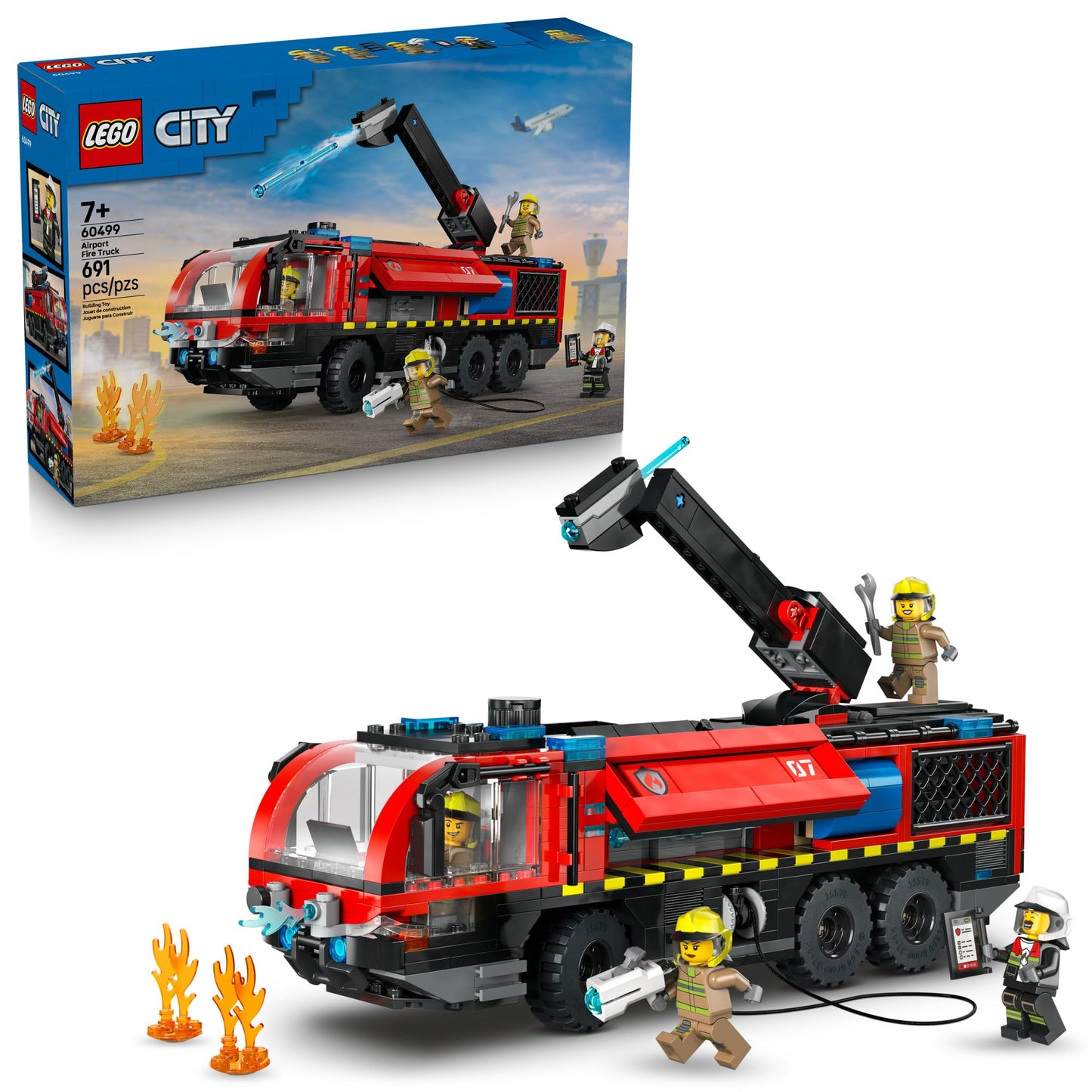 LEGO City Airport Fire Truck Kids Building Toy - Pretend Play Emergency Vehicle for Boys & Girls, Ages 7+ - Fire Engine Toy W/ 4 Firefighter Minifigures - Gift Idea for Birthdays - 60499 🍁 All In One Marketplace Canada LEGO