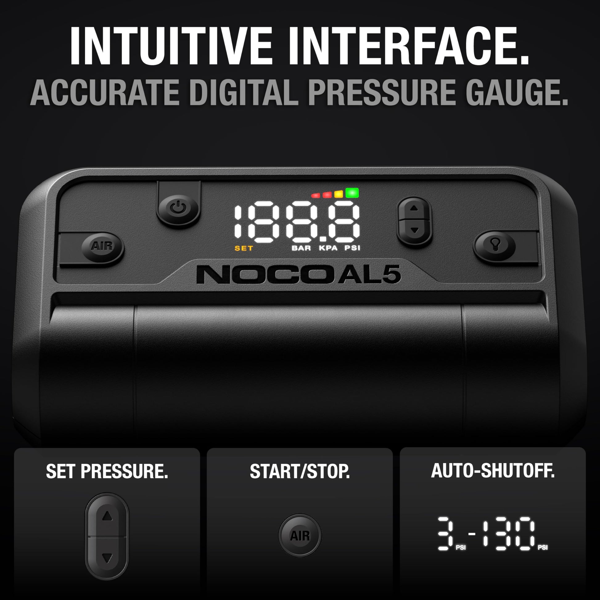 NOCO Air AL5 17 LPM 12V Cordless Tire Inflator & Portable Air Compressor NOCO