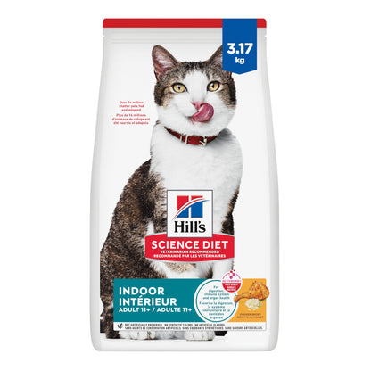 Hill's Science Diet Senior 11+ Indoor Chicken Recipe Dry Cat Food 3.17 kg Bag Hill's Science Diet