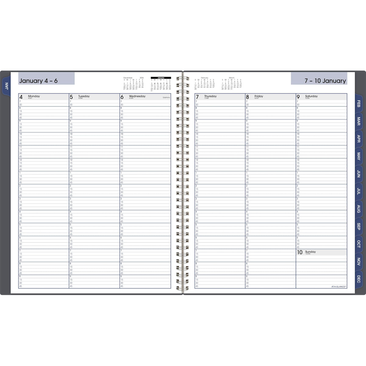 AT-A-GLANCE 2027 Appointment Book Planner, Weekly & Monthly, 8.5" x 11", Quarter-Hourly, DayMinder, Gray (GC5200727)