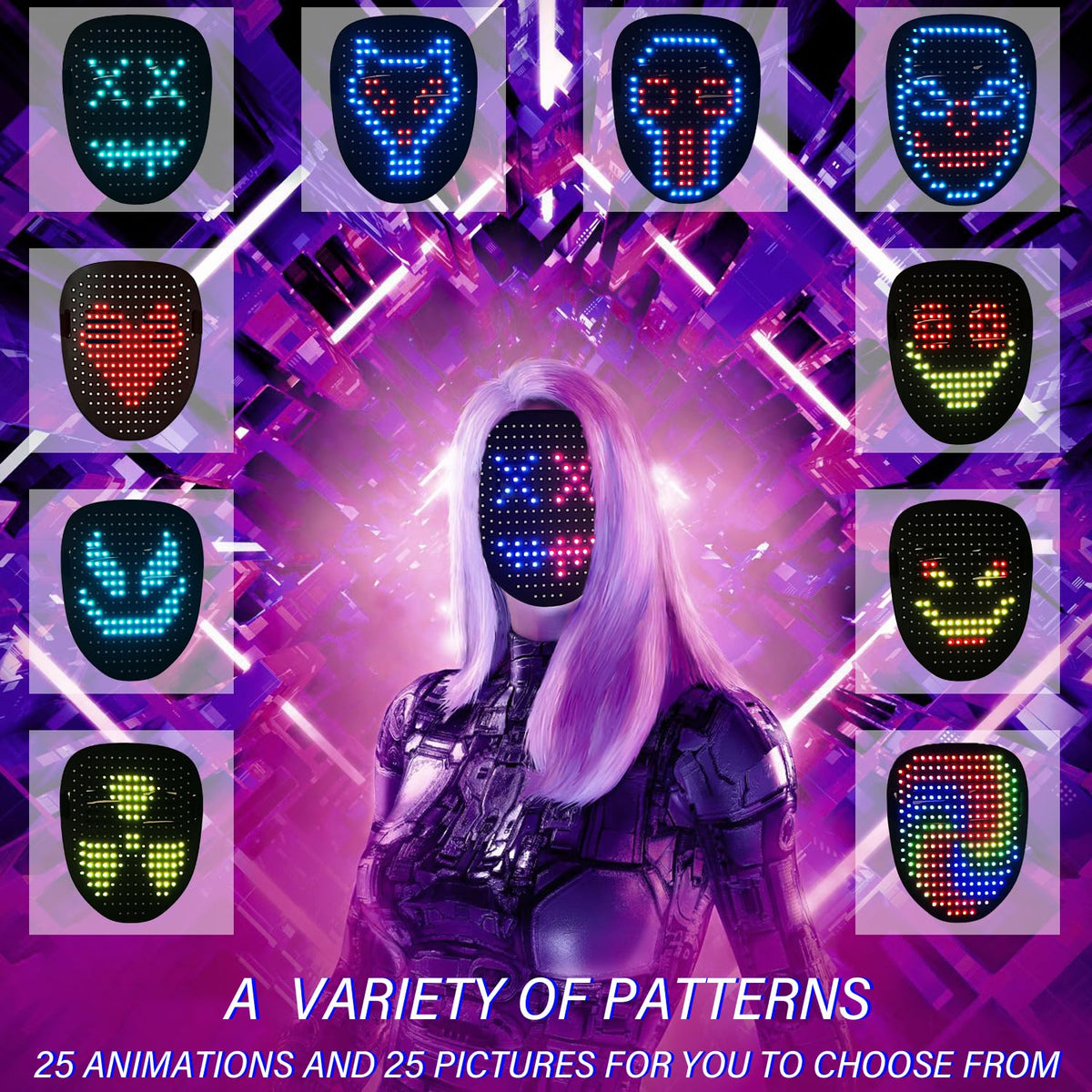 Depointer Life LED Mask Light up Masks With Gesture Sensing, Cool Toys Masks Teen Boys Gifts for Halloween Christmas Birthday 🍁 All In One Marketplace Canada