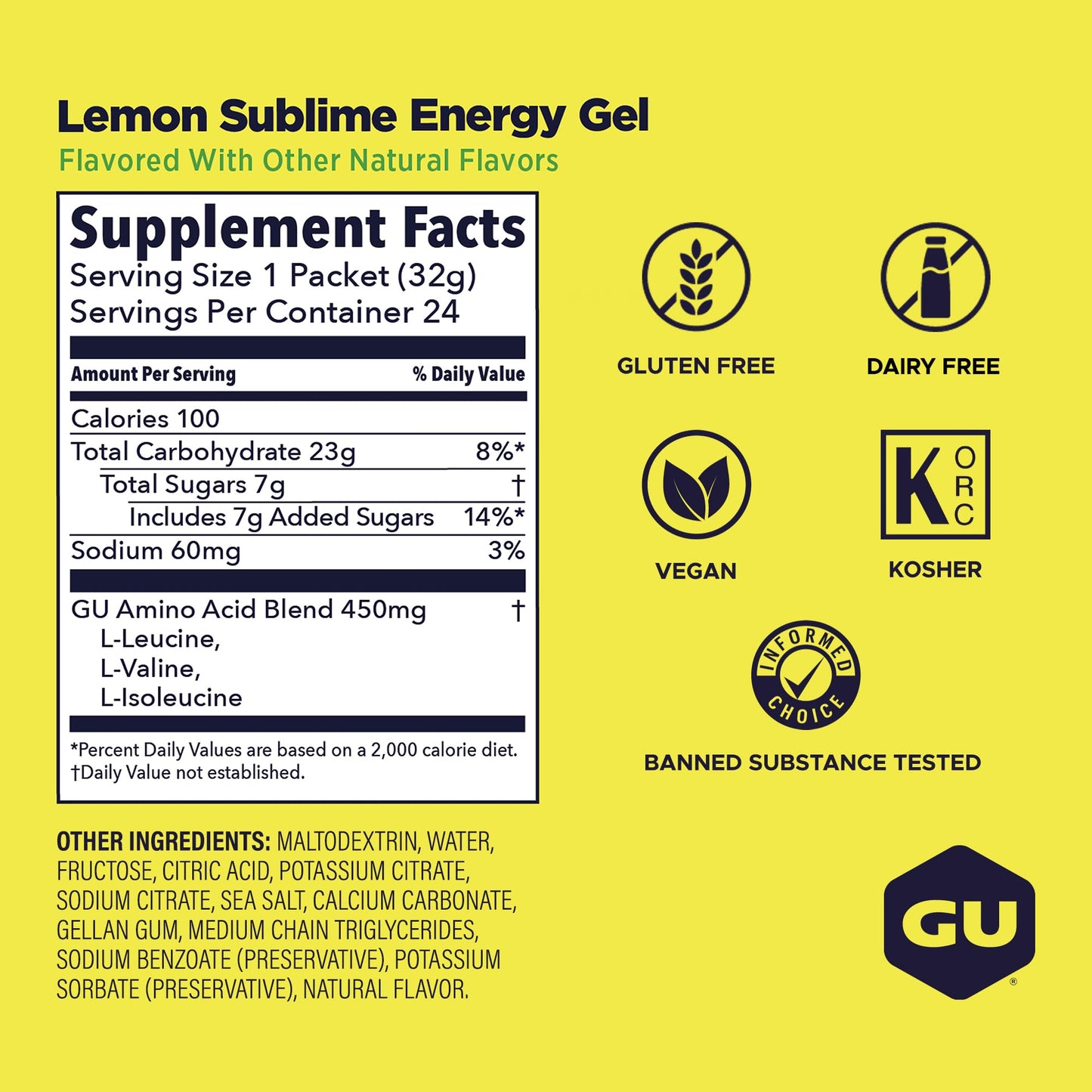 GU ENERGY Gel, Lemon Sublime, 24-Count 🍁 All In One Marketplace Canada