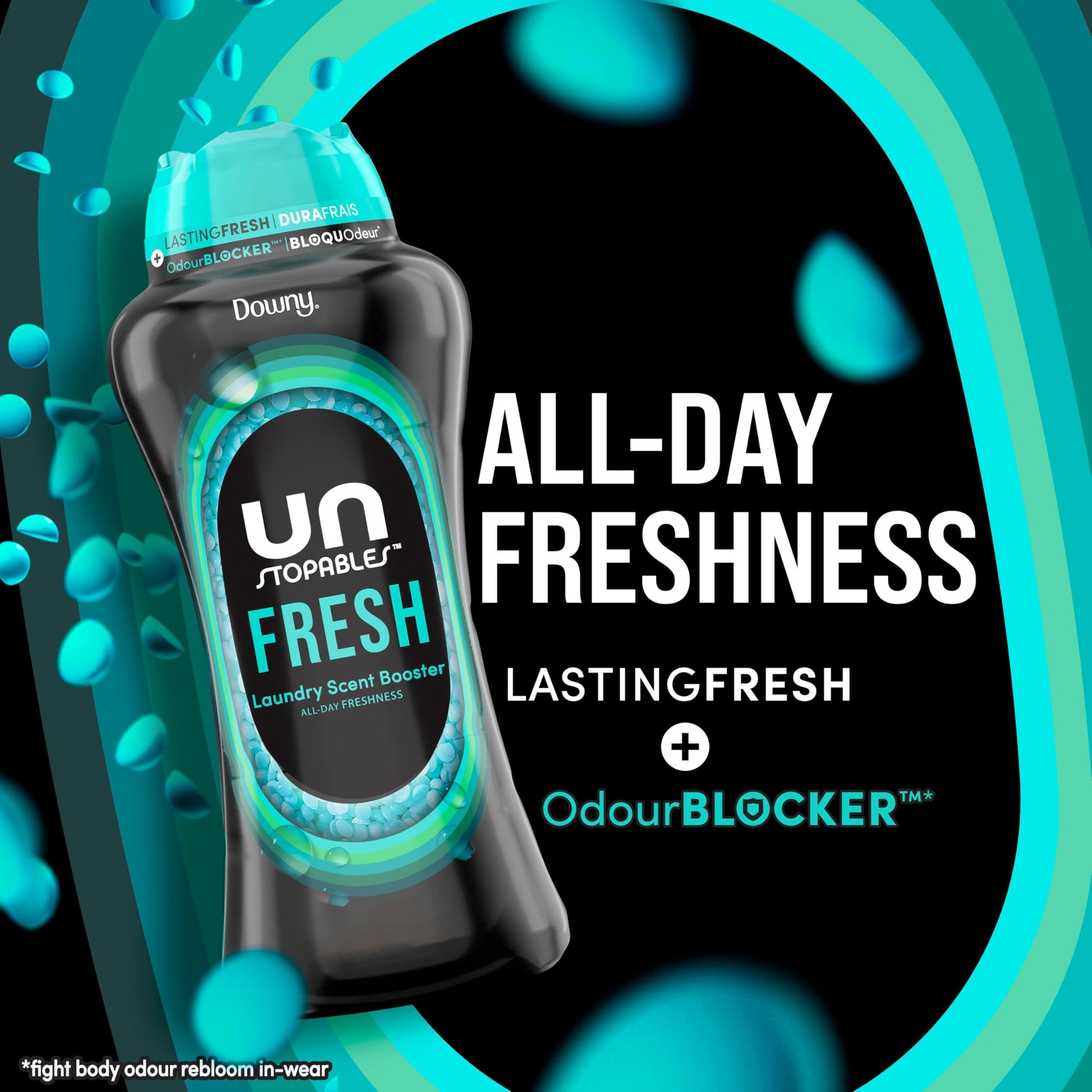 Downy Unstopables In Wash Scent Booster Beads, Fresh Scent, Laundry Beads for Odour Protection, 680 Grams