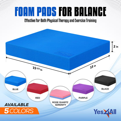 Yes4All Balance Pad, Nonslip TPE Foam Pad with Upgraded Sizes - L, XL, XXL Balance Mat for Fitness, Yoga, Pilates & Stability Training - Multicolor Options - L, Blue, Single 🍁 All In One Marketplace Canada