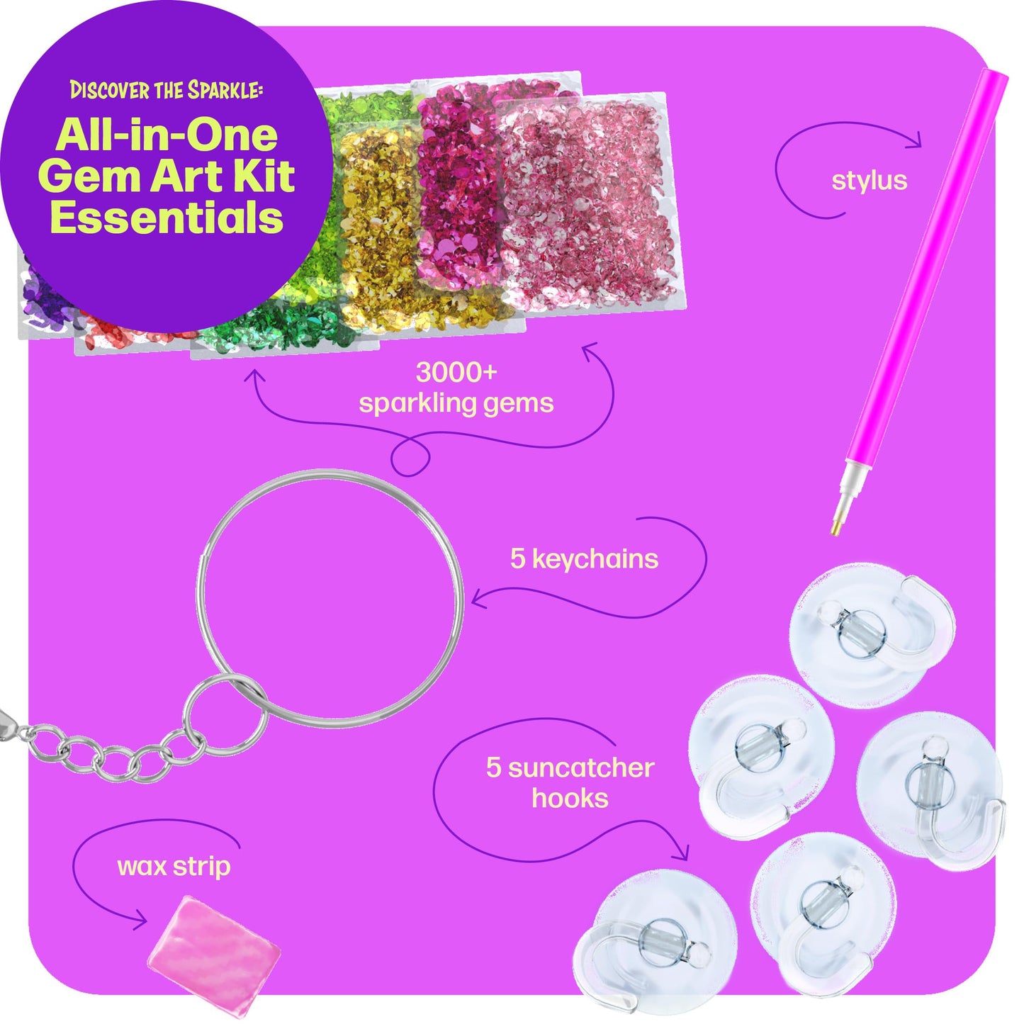 Gem Diamond Painting Kit for Kids - Arts and Crafts for Girls & Boys Ages 6-12 - Craft Kits Art Set - Supplies for Painting - Best Tween Paint Easter Gift Ideas for Kids Activities Age 6 7 8 9 10