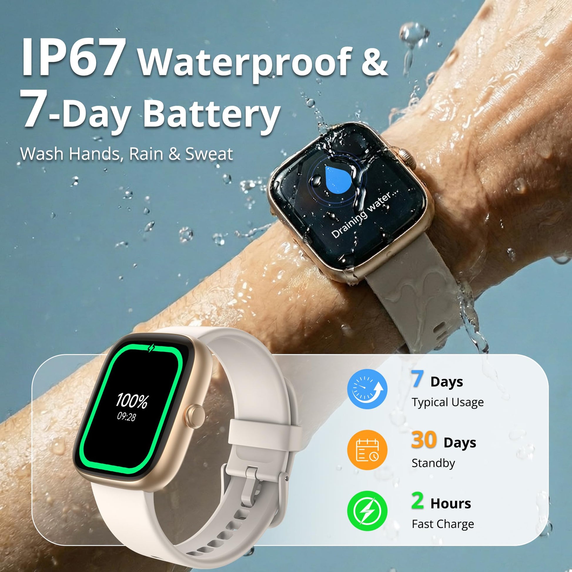 Fixwink Smart Watch for Women Ladies (Answer/Make Call), 1.83" HD Fitness Tracker with Heart Rate/SpO2/Sleep Monitor, Pedometer, 120+ Sport Modes, IP67 Waterproof, 7-Day Battery, for iOS Android