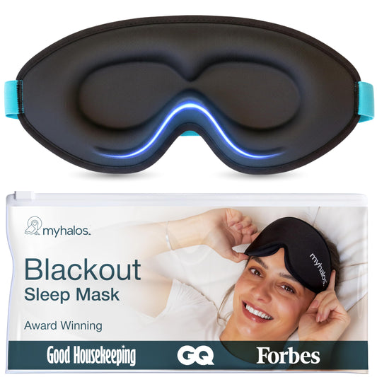 MyHalos® Sleep Mask – 3D Blackout Eye Mask for Women & Men, Side Sleepers, Zero Pressure Memory Foam Eyelash Friendly, Breathable,Award-Winning Sleep Aid for Travel (Black, 1 Count (Pack of 1) - Available at All In One Marketplace Canada