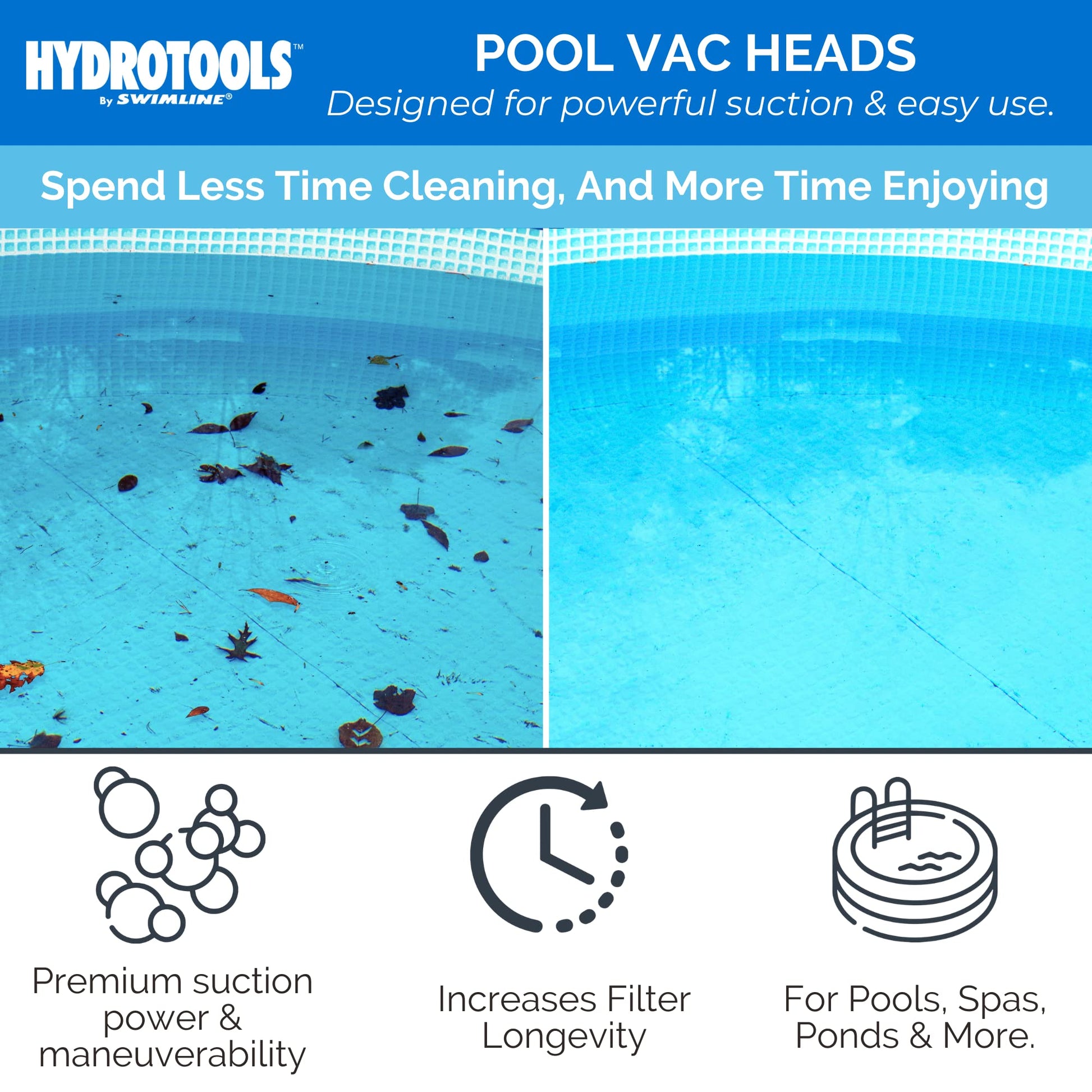 Solstice by International Leisure Products Swimline Hydro Tools 8145 Clear Weighted Triangle Pool Vacuum Head Swimline
