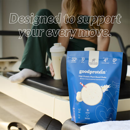 Good Protein – 32g Protein, Vegan High Protein Powder, 100% Natural, Non-GMO, Dairy-free, Gluten & Soy Free and No Added Sugar. Plant-Based Protein Shake (French Vanilla, 940 g)