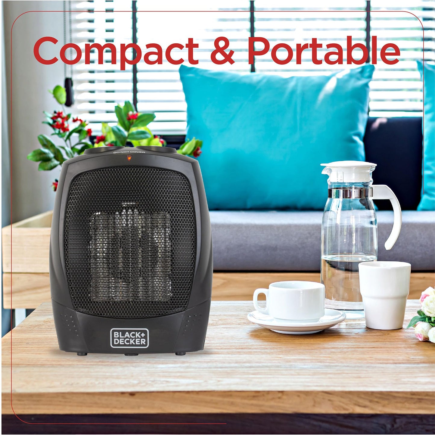 BLACK+DECKER Portable Space Heater, 1500W Room Space Heater with Carry Handle for Easy Transport - Available at All In One Marketplace Canada