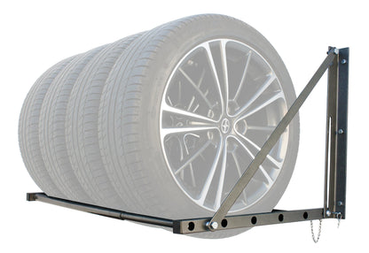 MaxxHaul 70489-300 lb Capacity Foldable and Adjustable Wall Mount Tire Rack, Black MAXXHAUL