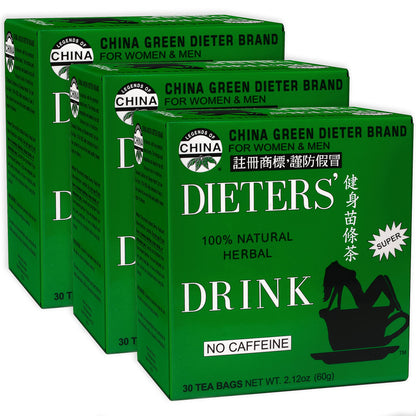 Uncle Lee's Senna Tea 3-Pack – Green Wellness Blend, Caffeine-Free 100% Natural Herbal Tea for Digestive Comfort, 30 Bags Each