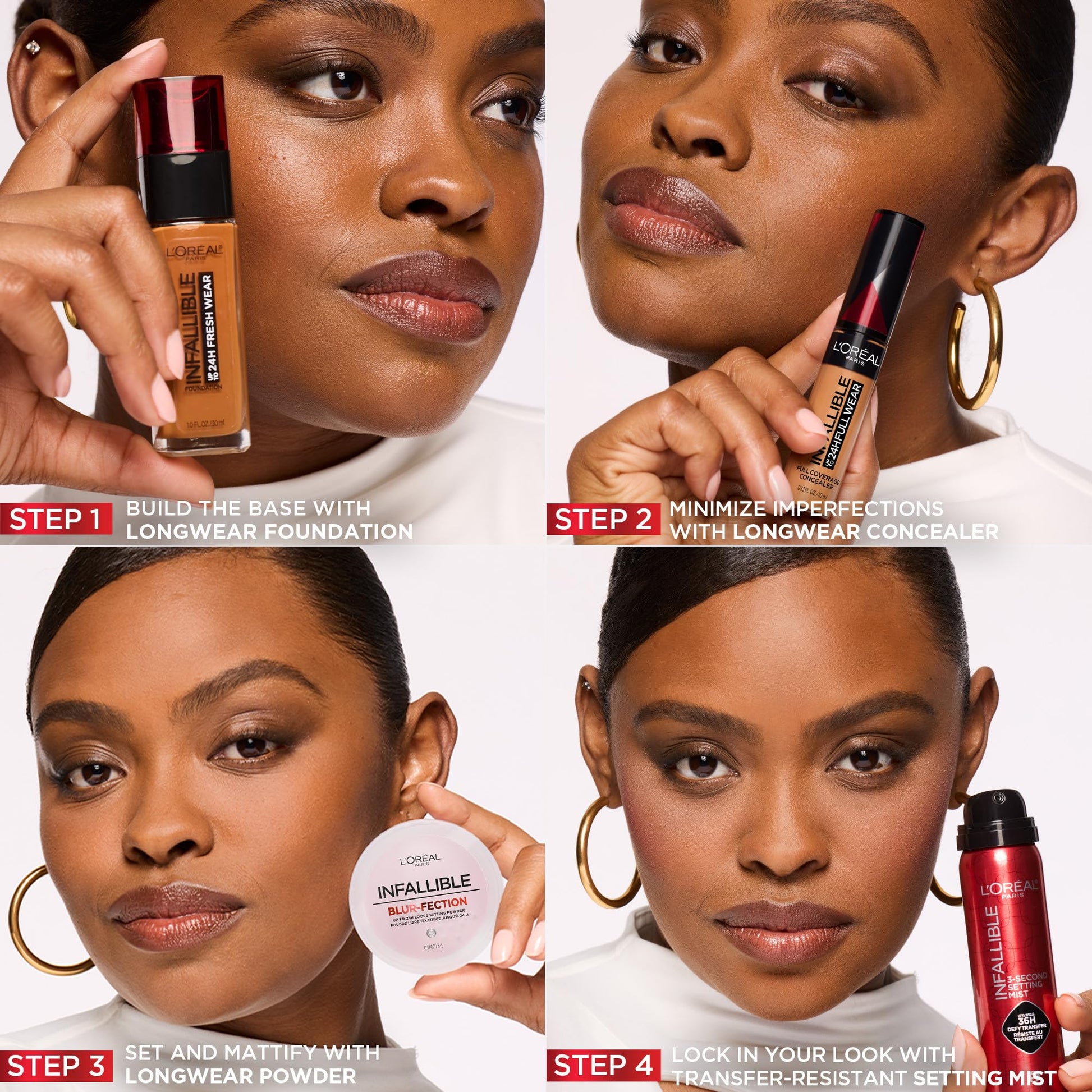 L'Oréal Paris Infallible Blur-Fection Loose Powder, Brightening Pink Setting Powder with Soft Matte Finish, Locks in Makeup for Up to 24H, 10 Light Pink, 6g L'Oreal Paris