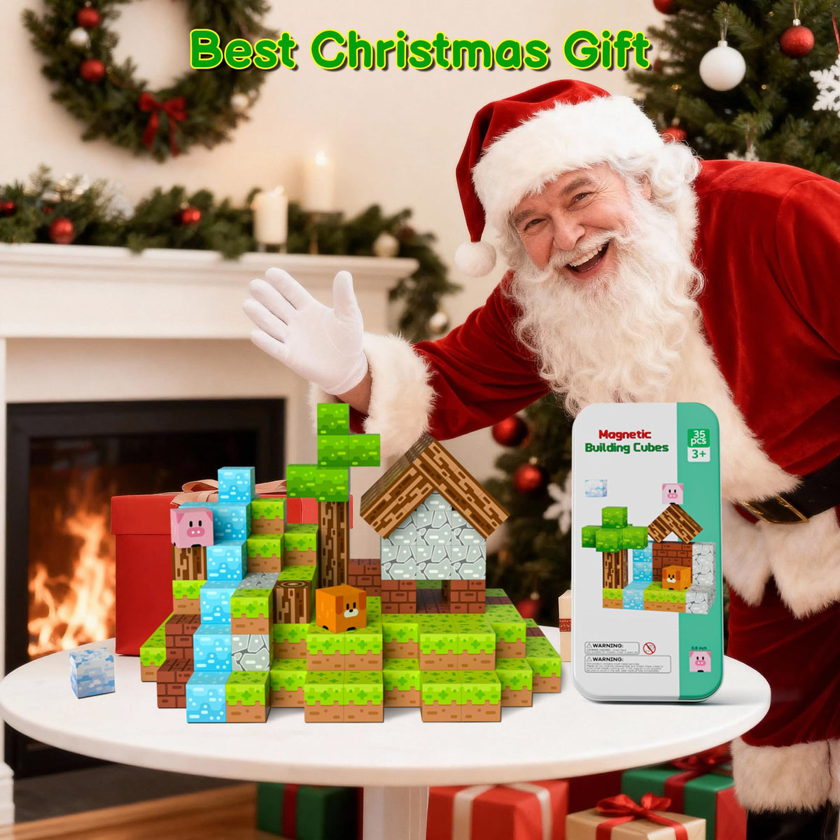 Magnetic Blocks Magnetic Building Blocks Cubes - 35PCS Tin Box Magnet Toys Travel Set STEM Educational for Kids Ages 4-8, 6-8, 8-12 Year Old Boys and Girls Birthday Christmas 🍁 All In One Marketplace Canada