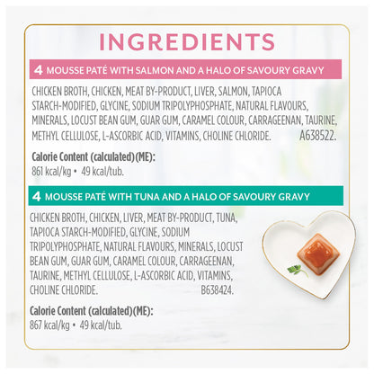 Fancy Feast Gems Wet Cat Food, Mousse Pâté Salmon & Tuna 57g (2 Pack x 8)
