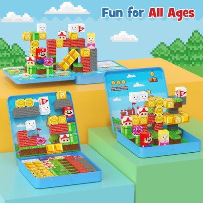 Mini Magnetic Blocks - 49 PCS Travel Magnet Building Blocks for Toddlers - STEM Educational Magnetic Building Toys with Portable Iron Box for Kids Ages 3-8 Boys & Girls - Available at All In One Marketplace Canada