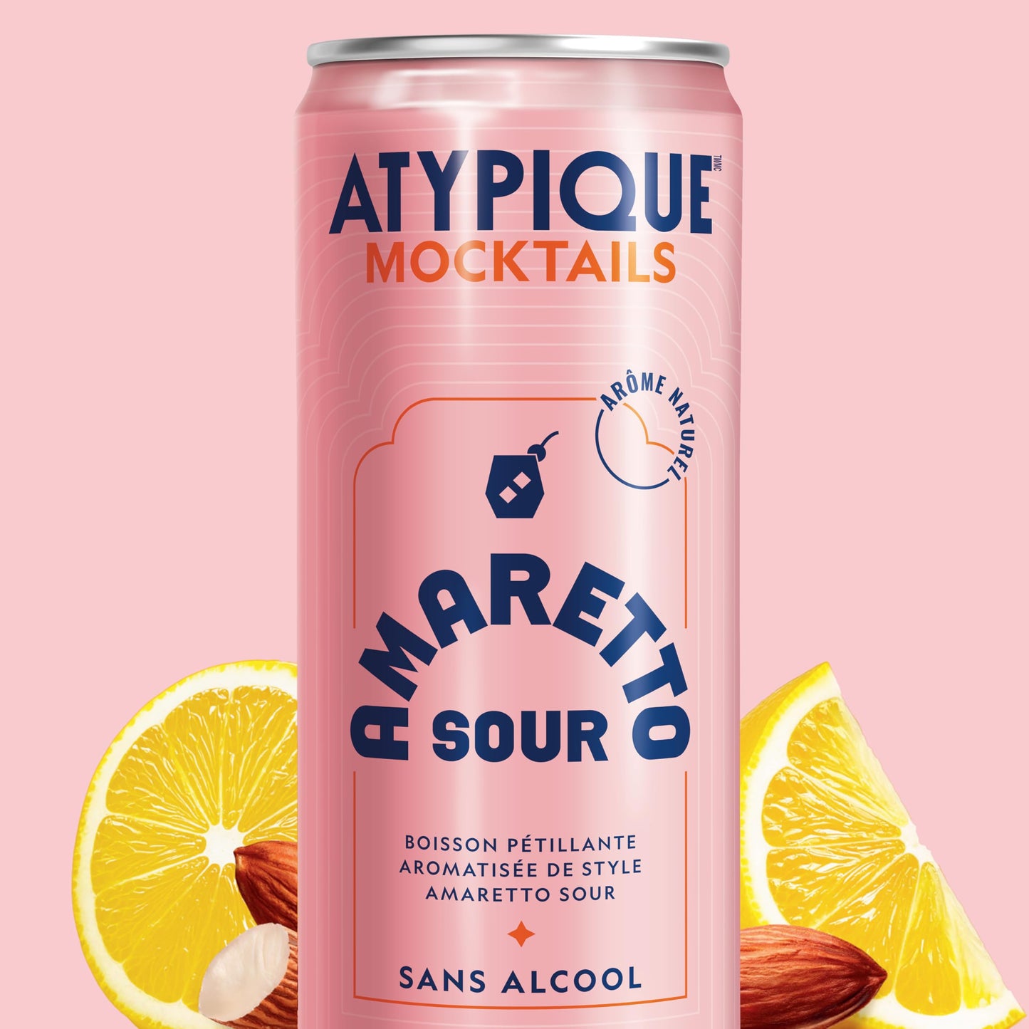 ATYPIQUE Mocktails Non-Alcoholic Cocktail, Amaretto Sour, 355 mL, 12-Count 🍁 All In One Marketplace Canada