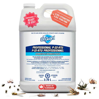 OnGuard Professional P-22-RTU Residual Spray Insect Killer, 3.78L Jug, for Ants, Carpet Beetles, Cockroaches, Crickets, Earwigs, Silverfish, Sowbugs, Spiders, Ticks, Fleas, Flies and Mosquitoes