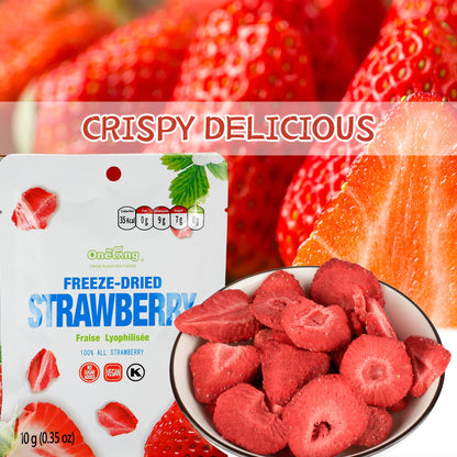 ONETANG Freeze-Dried Strawberry Snack Packs - 10 Single-Serve Portions, 100g