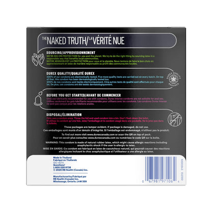 DUREX Intense Orgasmic Condoms, Ribbed and Dotted Texture with Desirex Gel for Simulating Sensation, Large 56mm Nominal Width, 20 Count