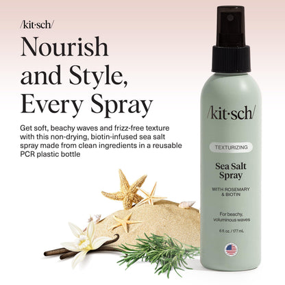 Kitsch Sea Salt Spray for Men and Women | Hair Spray with Rosemary, Biotin, Magnesium – Hair Texturizer for Natural Curls and Beach Waves, 177 mL - Available at All In One Marketplace Canada