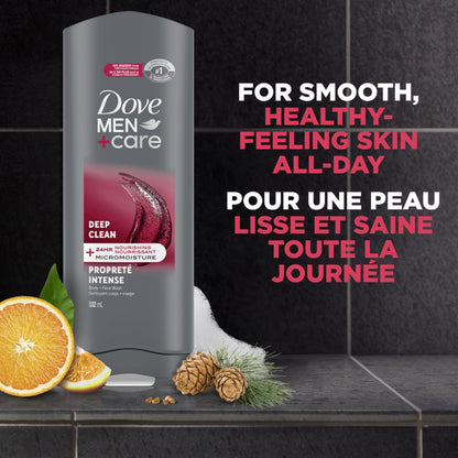 Dove Men+Care Body and Face Wash with 24-hour Nourishing Micromoisture, Deep Clean, Men's Body Wash, 532mL (Pack of 4) 🍁 All In One Marketplace Canada Dove Men + Care