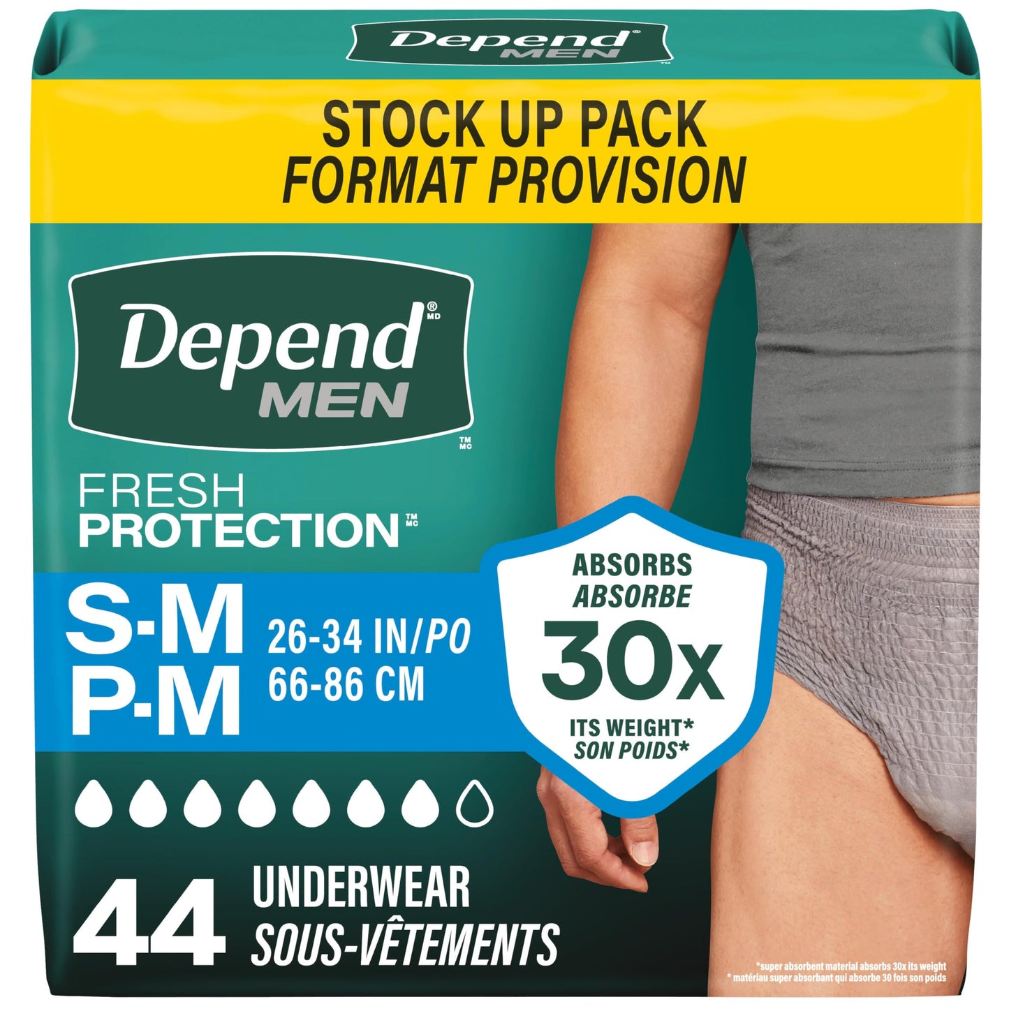 Depend Fresh Protection Adult Incontinence Underwear for Men (Formerly Depend Fit-Flex), Disposable, Maximum, Small/Medium, Grey, 44 Count 🍁 All In One Marketplace Canada