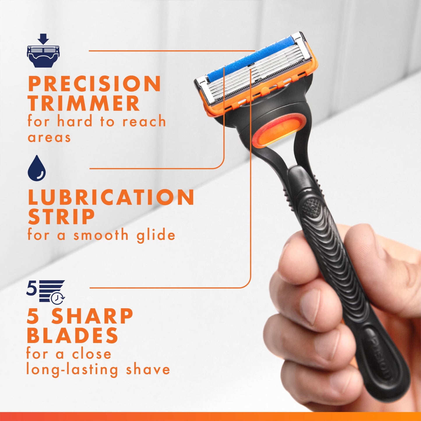 Gillette Razors, Fusion 5 Razor Men, 5-Blade, 1 Handle + 4 Refill - Available at All In One Marketplace Canada