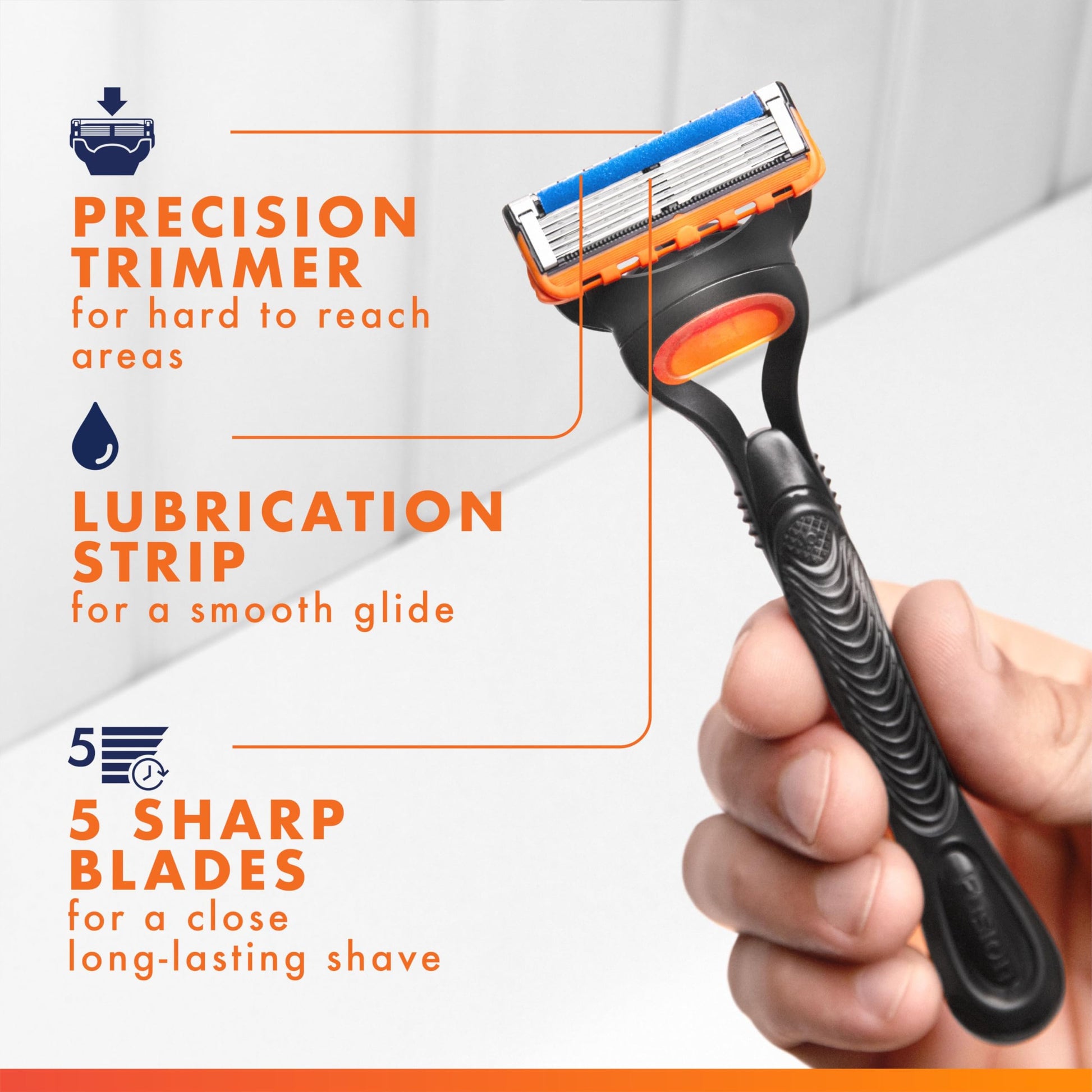 Gillette Razors, Fusion 5 Razor Men, 5-Blade, 1 Handle + 4 Refill - Available at All In One Marketplace Canada