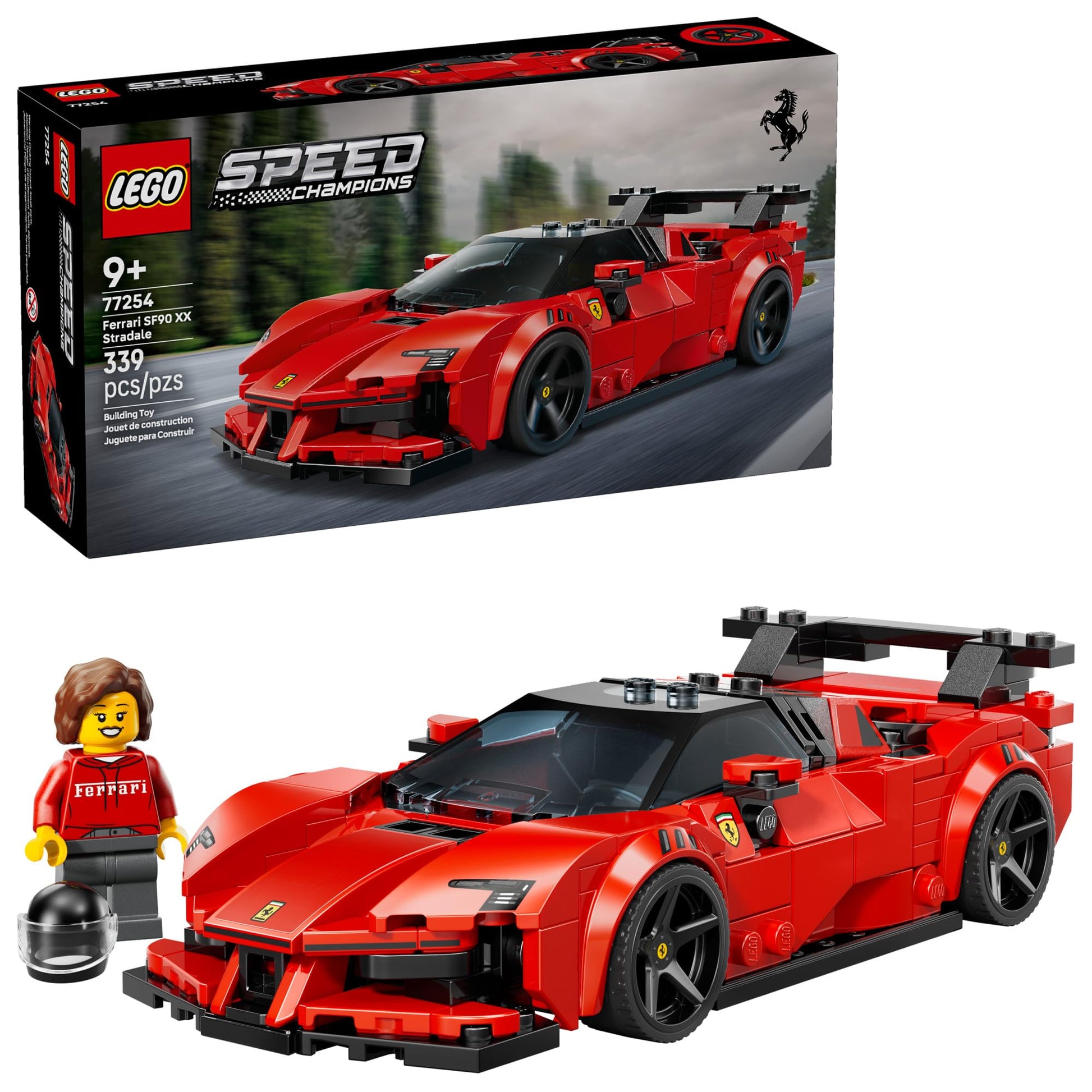 LEGO Speed Champions Ferrari SF90 XX Stradale Sports Car Building Toy for Kids - Building Set W/Ferarri Driver Minifigure for Boys & Girls, Ages 9+ - Gift Idea for Birthdays - 77254 - Available at All In One Marketplace Canada