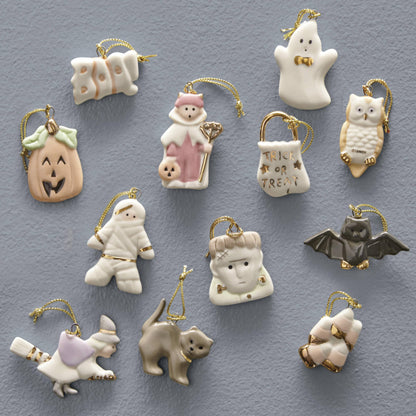 Ensemble de 12 décorations à suspendre Lenox Trick or Treat en porcelaine pour Halloween