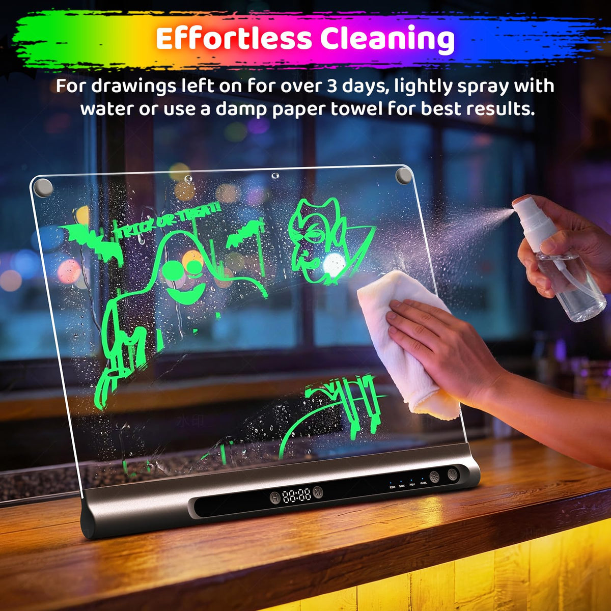 Geokay 16“ Rechargeable LED Drawing Board, 9-Color Light Modes with Timer 🍁 All In One Marketplace Canada