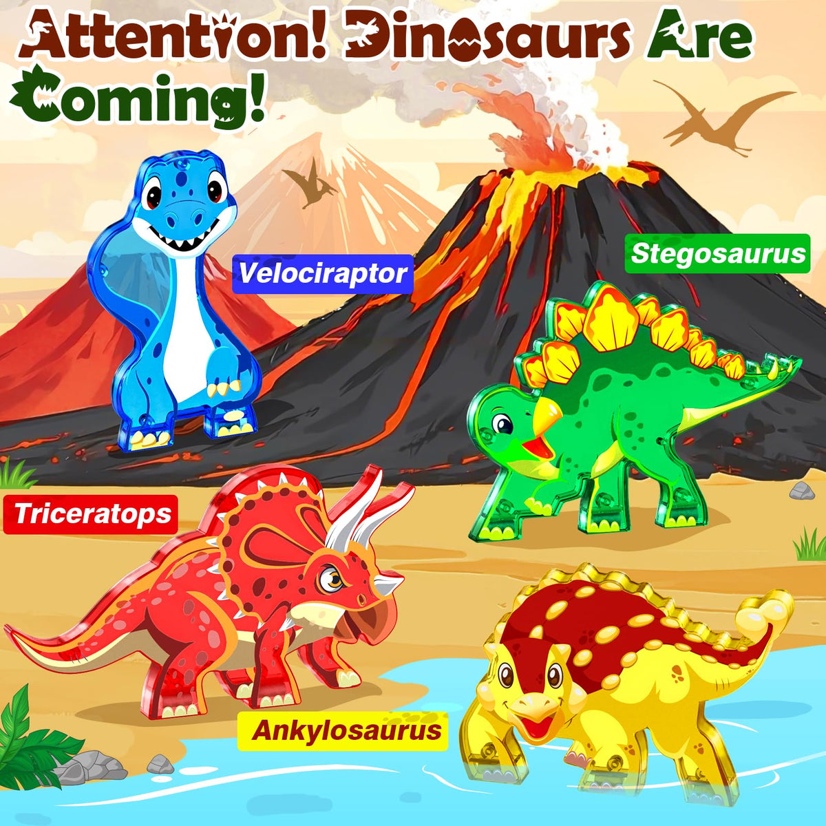 NVHH Magnetic Tiles Dinosaur Toys Magnet Tiles for Kids Ages 3-5 4-8 5-7 🍁 All In One Marketplace Canada