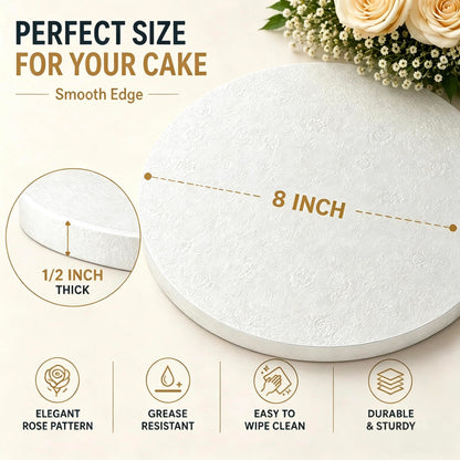 8 Inch Cake Drums, Cake Drum 8 Inch Round White(12-Pack) 1/2 Inch Thick Cake Boards Sturdy, Greaseproof for Birthday Wedding Multi-Tiered Party Cake Drums by GoldenBakeryFamily 🍁 All In One Marketplace Canada