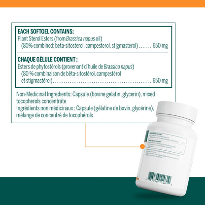 Genestra Brands Col-Sterol - Beta Sitosterol Plant Sterol Supplement - For Heart Health & Cholesterol Support - Herbal Supplement - Dairy Free & Gluten Free - 60 Softgel Capsules - Available at All In One Marketplace Canada