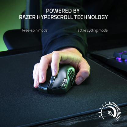 Souris gaming sans fil Razer Naga V2 HyperSpeed pour MMO, 400 h d'autonomie, noir