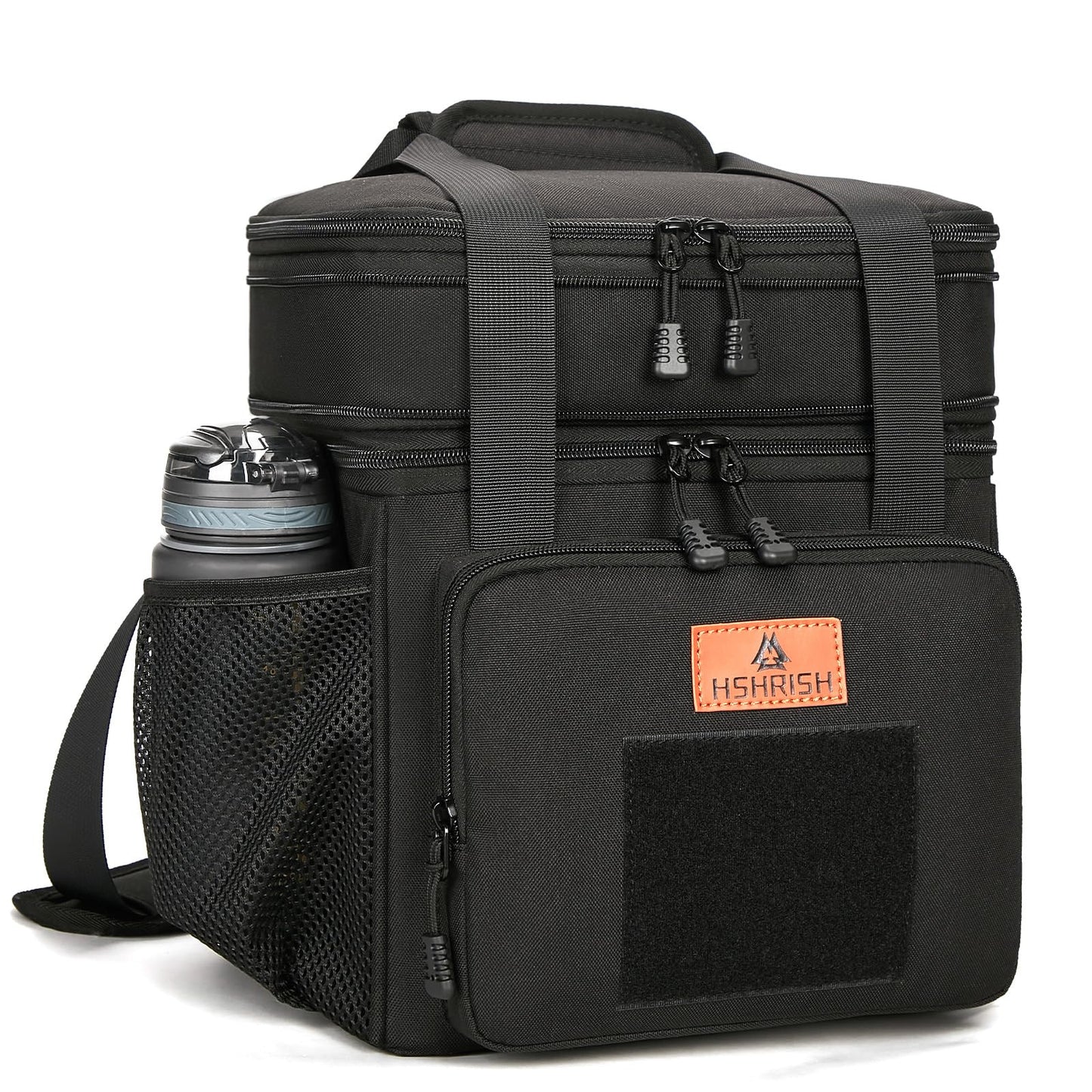 Double Deck Large Tactical Lunch Bag for Adults, Leakproof Insulated Lunch Bag with Shoulder Strap, Lunch Cooler Box for Men Work Outdoor Picnic Trips,Black - Available at All In One Marketplace Canada