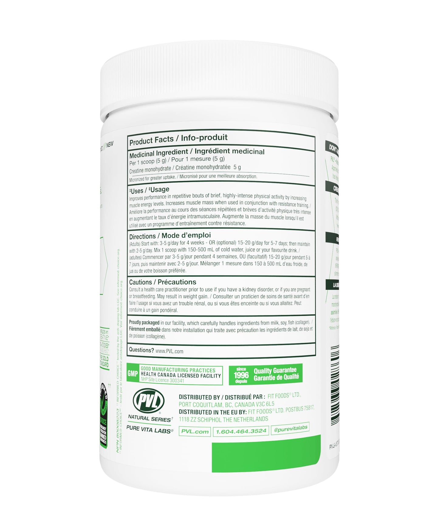 PVL 100% Pure Creatine Monohydrate Powder – Micronized Supplement for Women & Men, Unflavoured Amino Acids & Beta Alanine Friendly, Informed-Choice Tested, 300 g
