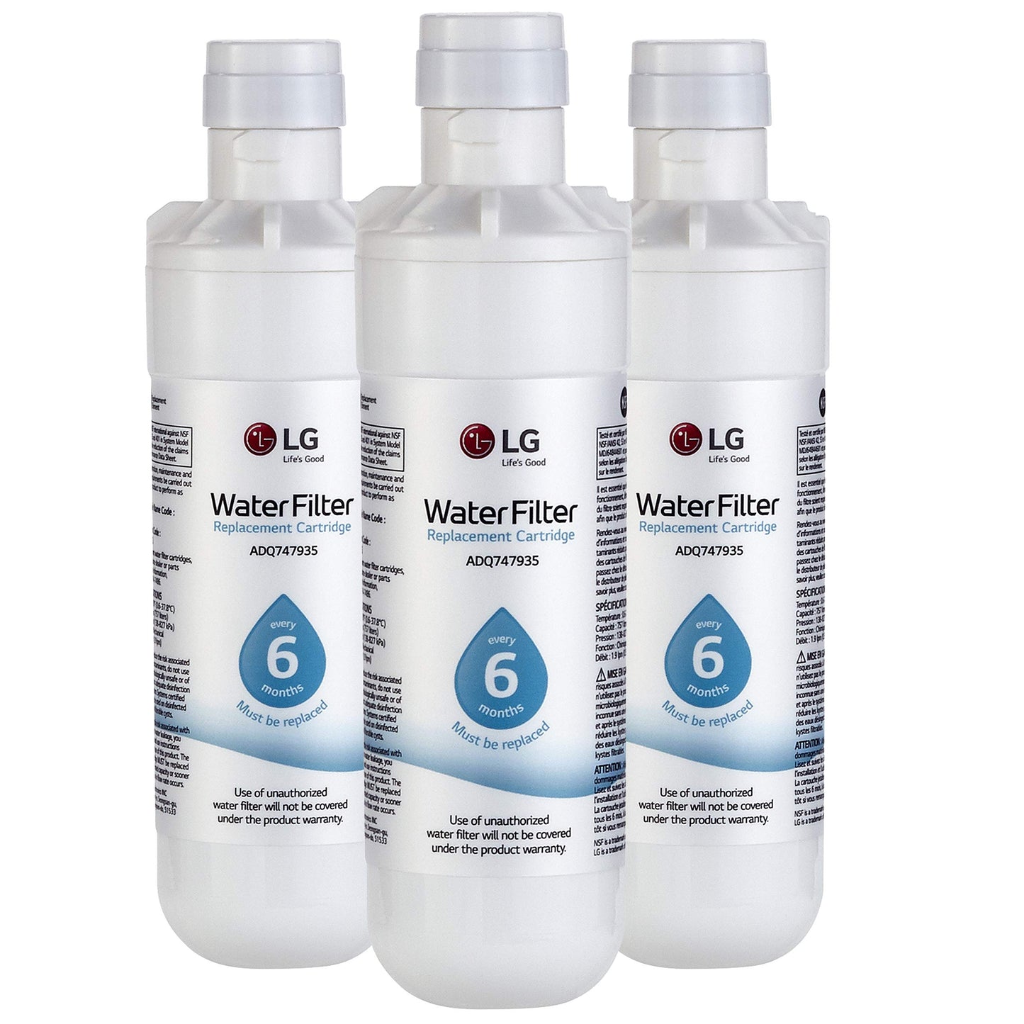 LG LT1000P3 Genuine Replacement Refrigerator Water Filter, 3-Pack (LT1000P/PC/PCS) by LG Canada - Available at All In One Marketplace Canada