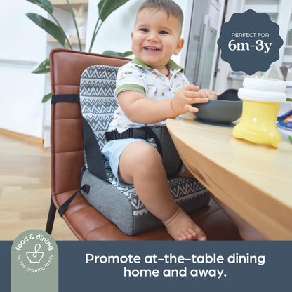 Dreambaby Grab 'n Go Booster Seat with Adjustable Securing Straps - Toddler Booster Seat for Eating - Compact, Lightweight & Portable - Fits Most Dining Chairs Dreambaby