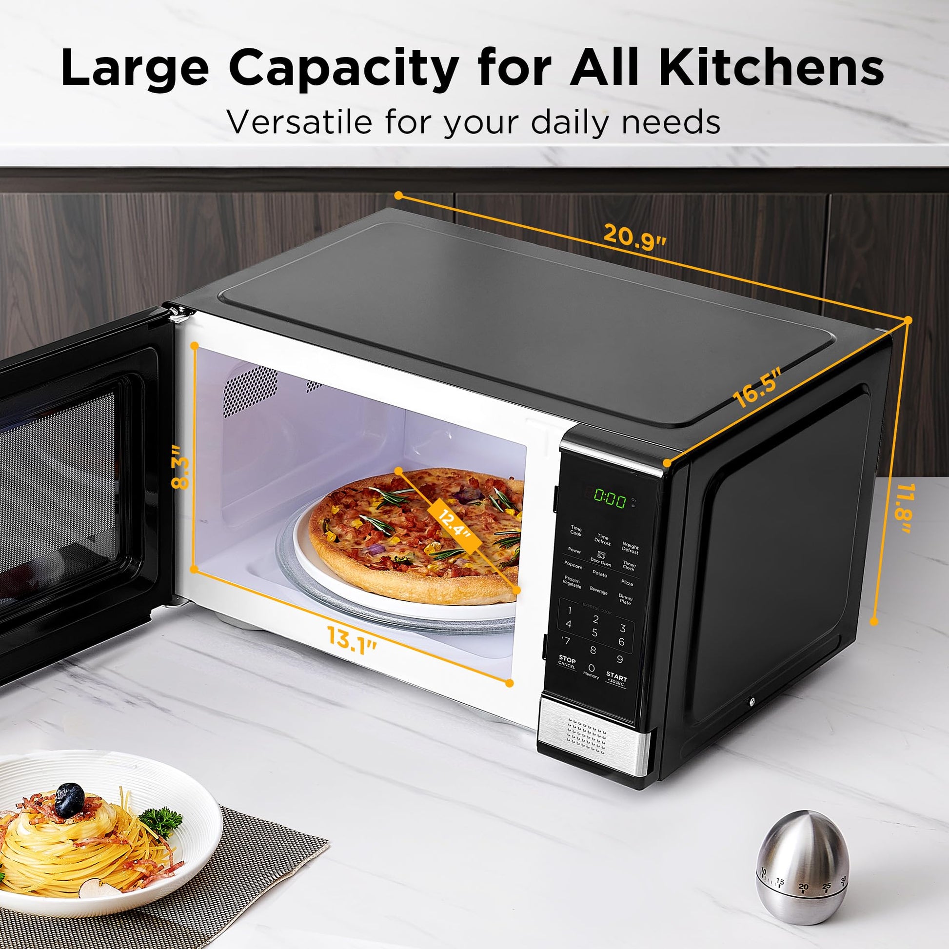 BLACK+DECKER Microwave Oven, 1.1 Cu.ft 900W Digital Stainless Steel BLACK+DECKER