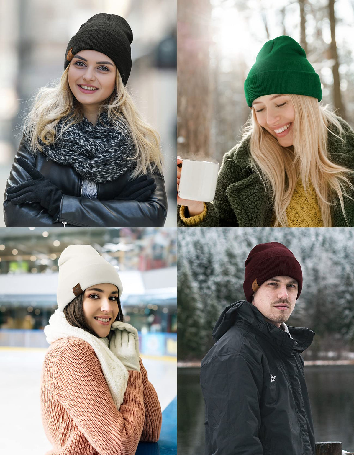 Winter Beanie Hats for Men and Women, Stretchy Daily Knit Hat,Gifts for Dad Mom 🍁 All In One Marketplace Canada