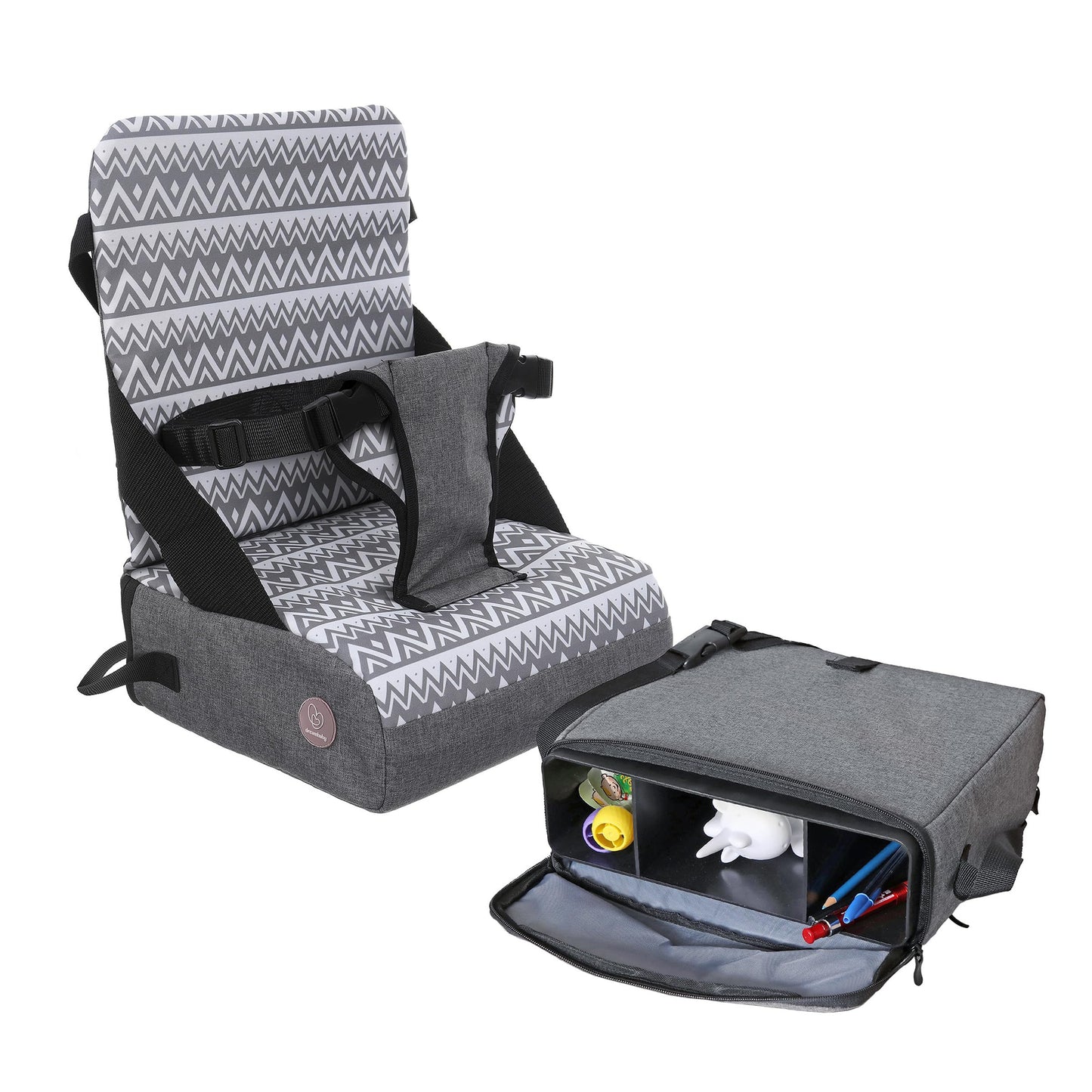 Dreambaby Grab 'n Go Booster Seat with Adjustable Securing Straps - Toddler Booster Seat for Eating - Compact, Lightweight & Portable - Fits Most Dining Chairs Dreambaby