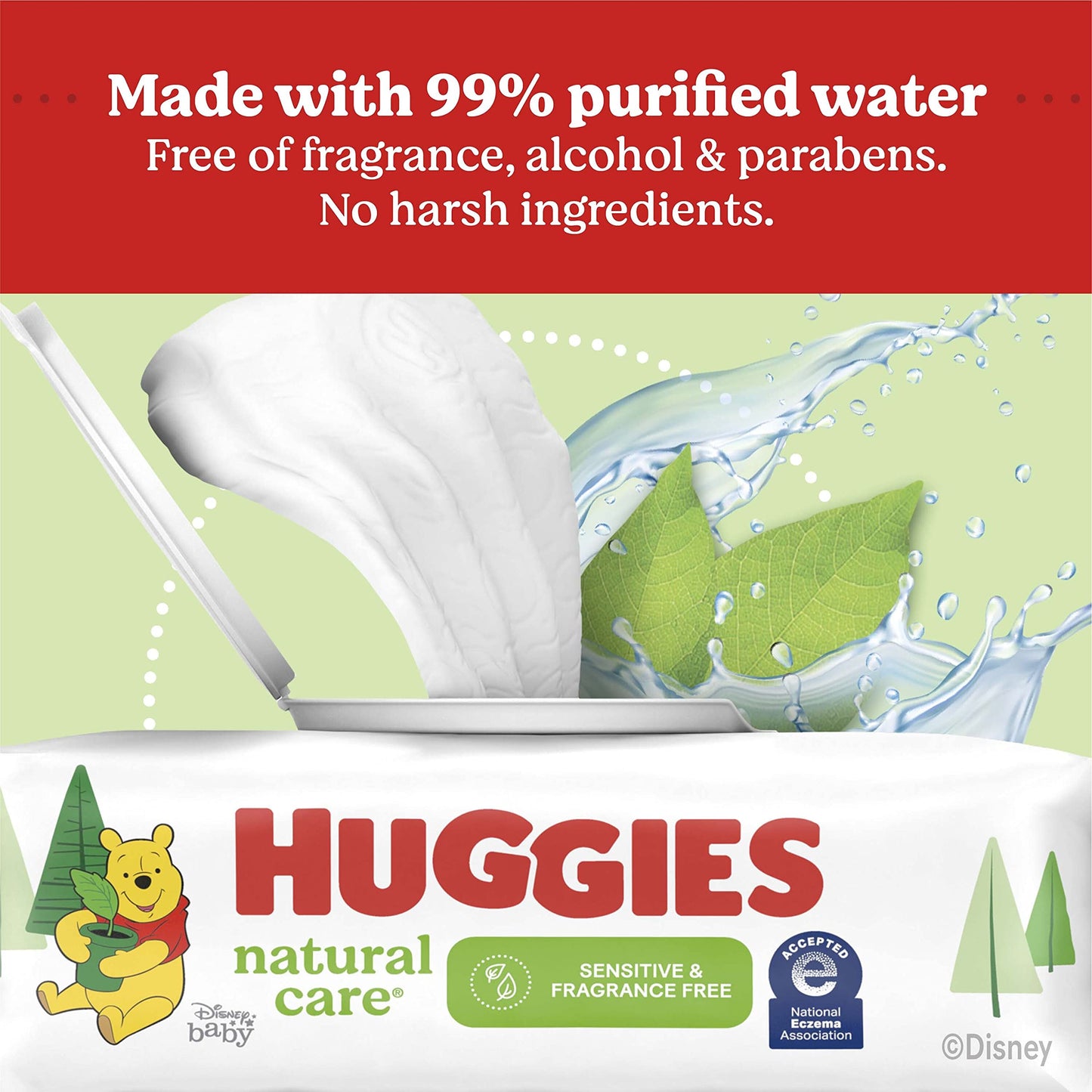 Huggies Natural Care Unscented Baby Wipes, Sensitive, 6 Refill Packs (1008 Wipes)