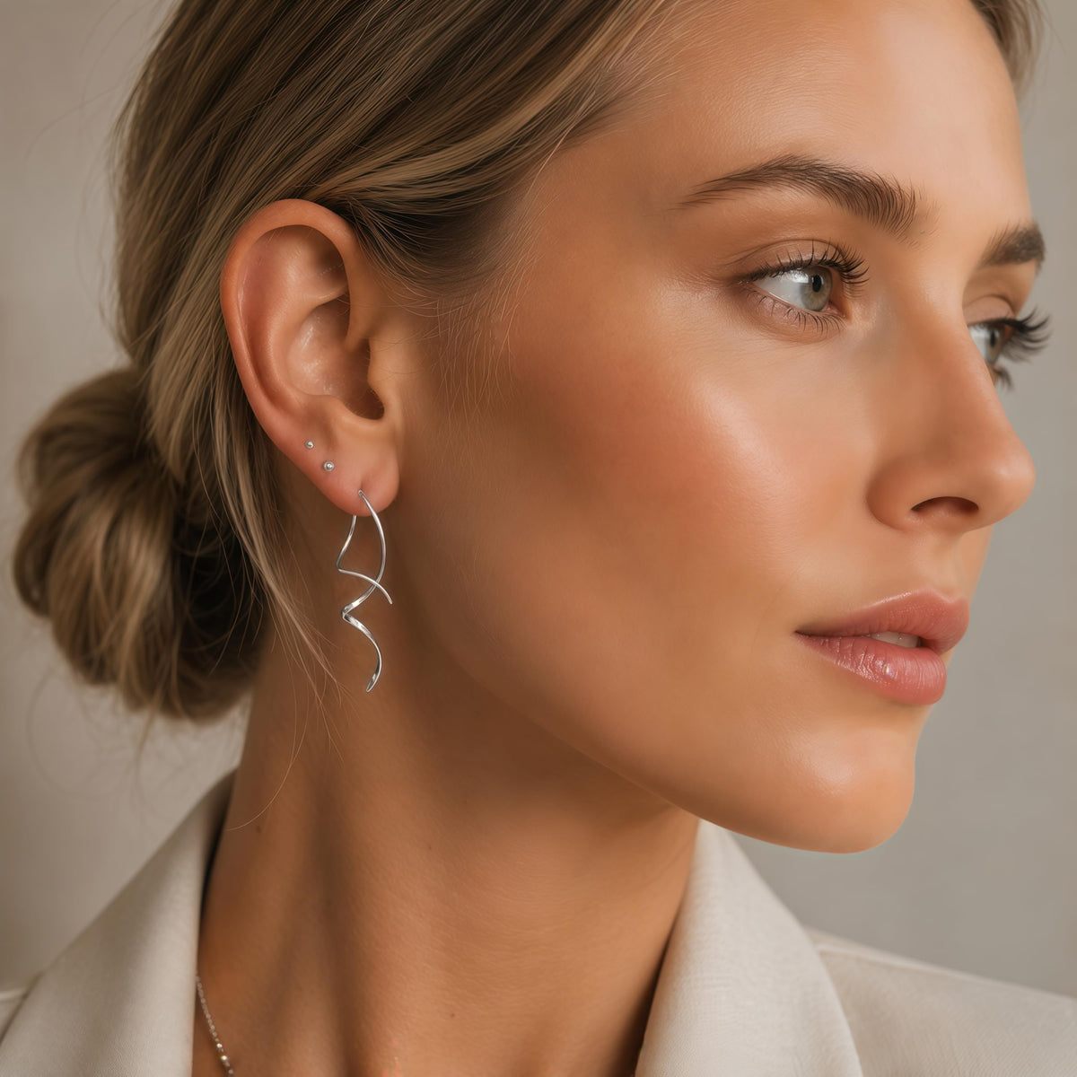 Earrings for Women Spiral threader earrings 925 sterling silver earrings hand bent dangle earrings for women，suitable for gift giving, perfect for your birthday party, Christmas, gift giving. 🍁 All In One Marketplace Canada